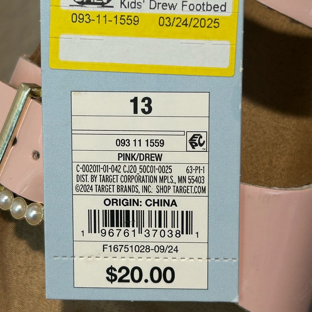 Cat&Jack Girls' Drew Slip-On Footbed Sandals Pink Size 13 - Picture 8 of 10